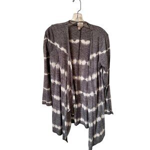 Knox Rose Tie Dye Grey/White Open Cardigan Sz M
